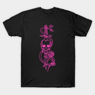 Skull Sword Snake Tattoo T-Shirt